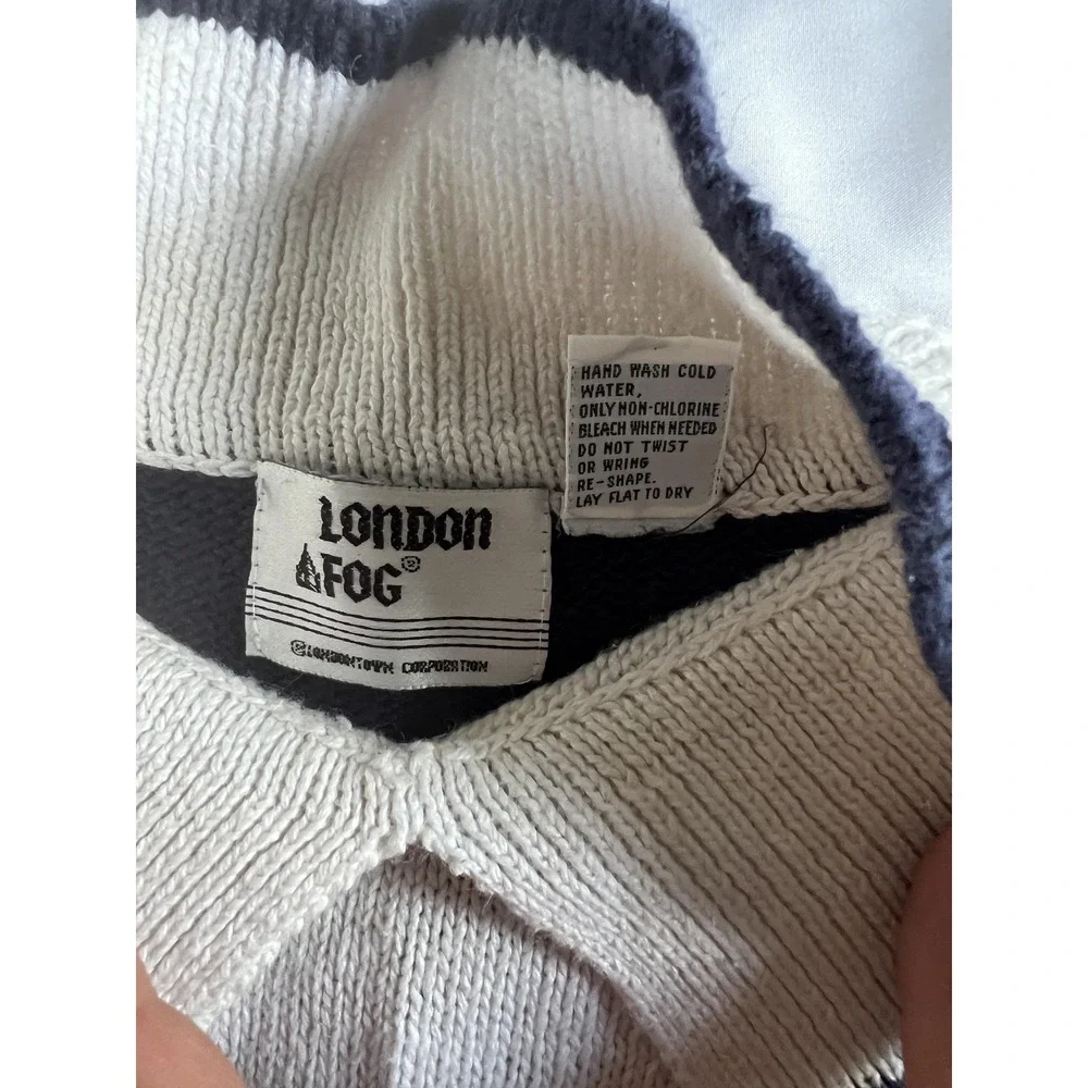Vintage London Fog Sweater‎ Mens Large Nautical Flags Pullover Knit 90s